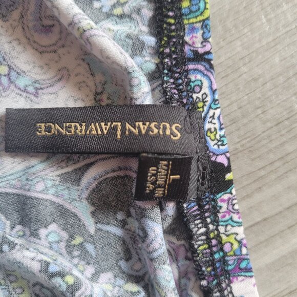 Vintage Susan Lawrence Paisley Print Stretch Skirt Womens Large - Picture 5 of 6